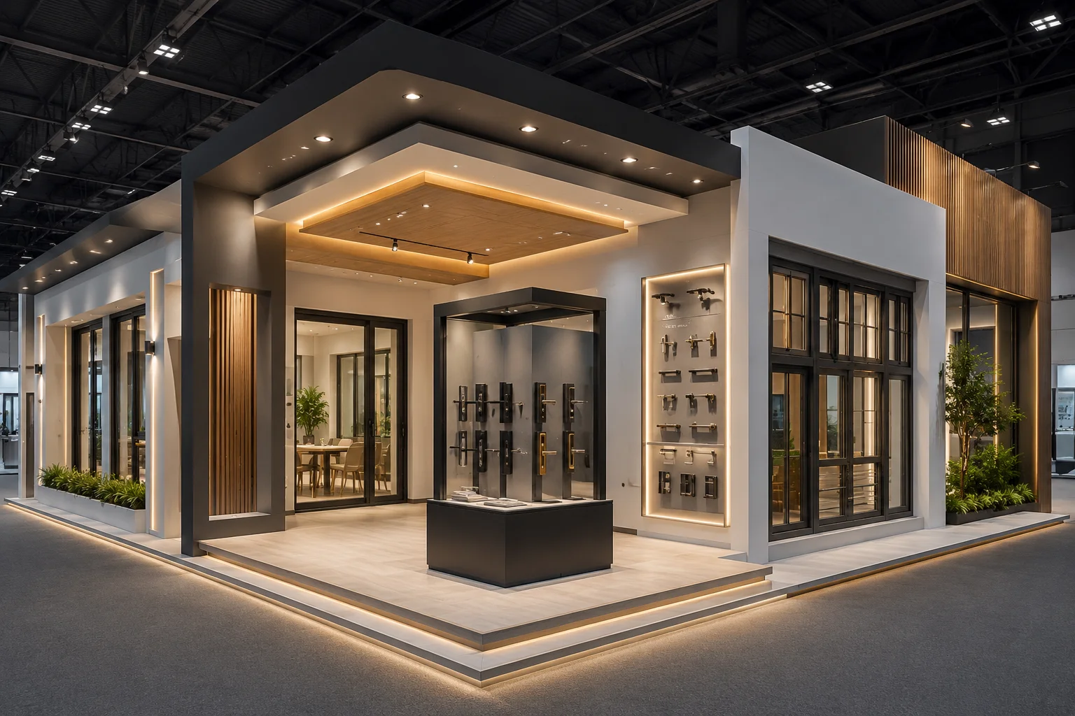 custom exhibition stall design for zak doors & windows